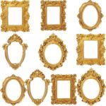 Vicenpal 10 Pcs Mini Gold Picture Frames Vintage Resin Tiny Photo Frame Antique ... - Image 2