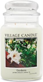 Village Candle Gardenia Large Glass Apothecary Jar Scented Candle, 21.25 oz, Whi... - Image 2