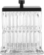 Vince Camuto Home Glass Cotton Jar Holder – Matte Black Lid, Elegant Bathroom St... - Image 2