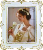 Vintage 8x10 Picture Frame, White Ornate Baroque Photo Frame with Hand-Painted G... - Image 2