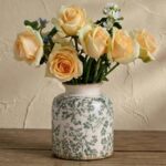 Vintage Chinoiserie Ceramic Vase, Ice Cracked Flower Vases, Hand-Painted Green B... - Image 2