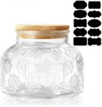 Vintage Glass Jar with Bamboo Lid - 24 OZ Airtight Canister with Label, for Kitc... - Image 2