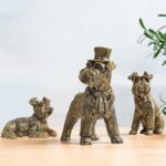 Vintage Gold Dog Figurines Home Decor,Resin Small Animal Statue Set of 3,Modern ... - Image 2