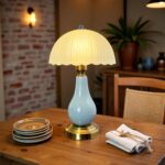 Vintage Table Lamp 16" Bedroom Lamps Green Ceramic Bedside Lamp with 3 Way Dimma... - Image 2