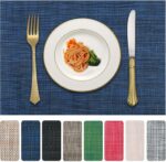 Vinyl Placemats Set of 4, PVC Woven Washable Non-Slip Table Mats, Heat Resistant... - Image 2