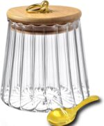 Viovian 22 OZ Glass Storage Jar with Lid and Spoon Clear Coffee Canister Cute De... - Image 2
