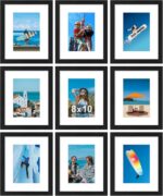 Vittanly 8x10 Picture Frames Set of 9, Shatter Resistant Plexiglass, Display 5x7... - Image 2