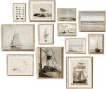 Vodefoad Vintage Seascape Gallery Wall Print Set of 12, Vintage Nautical Coastal... - Image 2