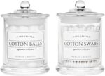 Volisnova 2 Pack Farmhouse Apothecary Jars with Lids - Glass Qtip Dispensers and... - Image 2