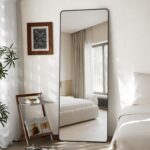 VooBang Round Corner Mirror Full Length, 66" x 23" Floor Mirror with Stand, Matt... - Image 2