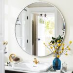 VooBang Silver Round Bathroom Mirror, 24 inch Circle Wall Mounted Hanging Mirror... - Image 2