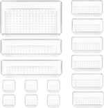 Vtopmart 15 PCS Clear Plastic Drawer Organizers Set, 4-Size Versatile Bathroom a... - Image 2