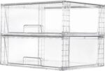 Vtopmart 2 Pack Large Stackable Storage Drawers,Easily Assemble Clear Acrylic Ba... - Image 2
