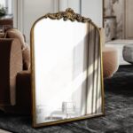 WAMIRRO Arched Gold Mirror,Gold Traditional Vintage Ornate Baroque Mirror,Antiqu... - Image 2