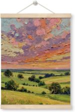 WDSXWH Sunset Oil Painting Wall Art, Colorful Impressionist Landscape Canvas Pri... - Image 2
