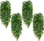 Waipfaru 4Pcs Fake Hanging Plants 2.7ft Fake Plants Eucalyptus Leaves UV Resista... - Image 2