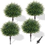 Waipfaru Artificial Plants Outdoor, 23'' Artificial Cedar Topiary with Ground Sp... - Image 2