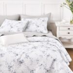 Wake In Cloud - Floral Quilt Set, Vintage Flower Shabby Chic Coquette Farmhouse ... - Image 2