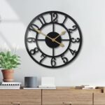 Wall Clock Battery Operated,Silent Non Ticking Modern Rustic Metal Small Clocks ... - Image 2