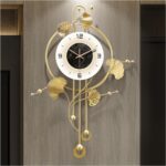 Wall Clock, Large Gold Wall Clock for Living Room Decor，Unique Office Clocks Bat... - Image 2
