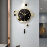 Wall Clock with Pendulum,Silent Non Ticking Battery Operated Modern Large Wall C... - Image 2