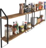 Wallniture Ponza 24 Inch Wood Floating Shelves for Wall, 2-Tier Kitchen Pantry O... - Image 2