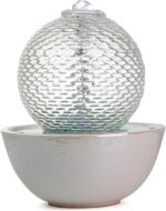 Water Fountain Indoor, Ceramic Tabletop Indoor Fountains with Glass Ball, Modern... - Image 2