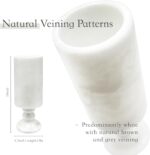 WeDoDecor White Vase Real Marble for Home Centerpiece for Dining Table, 10 inch ... - Image 2