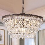 Wellmet Crystal Chandelier, 6-Light 5 Tiers Farmhouse Bronze Ceiling Lighting Fi... - Image 2