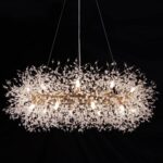 Wellmet Firework Chandelier 38 inch, Modern Crystal Chandelier Gold Wagon Wheel ... - Image 2