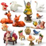 Wenqik 26 Pcs Miniature Fairy Figurines Mini Garden Accessories Tiny Fairies Fig... - Image 2