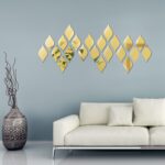 Weysat 30 Pcs Mirror Wall Stickers Decor Acrylic 3D Tear Drop Decorative Mirrors... - Image 2