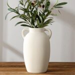 White Ceramic Vase-Boho Decorative Vase,Terracotta Tall Vases Decorative Pottery... - Image 2