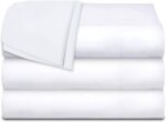 White Classic Twin Flat Sheets 3 Pack, White Cotton Flat Bed Sheet 66x104 Inches... - Image 2