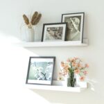 White Floating Shelves for Wall Decor, Wall Mounted Wood Storage Shelf for Bedro... - Image 2
