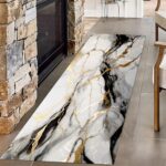 White Marble Runner Rug,2x7ft, Black Gray Gold Texture Design Long Kitchen Mats ... - Image 2