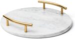 White Marble Tray with Gold Handles - Elegant Solid Marble - Chic Modern Elegant... - Image 2