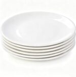 White Porcelain Dinner Plates Set of 6, 11 Inch Round Serving Dishes, Microwave ... - Image 2