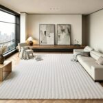White Rabbit Striped Plush Rug 8'x10', Fluffy Shaggy Area Rug for Nursery & Kids... - Image 2