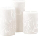White Scented Pillar Candles Set of 3, 3x4, 3x5, 3x6 White Candles, Gardenia Pil... - Image 2