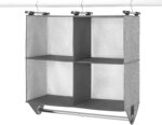 Whitmor 4 Section Fabric Closet Organizer Shelving with Built In Chrome Garment ... - Image 2