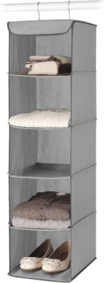 Whitmor 5 Section Closet Organizer - Hanging Shelves with Sturdy Metal Frame - Image 2