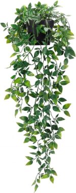 Whonline Fake Hanging Plants, Artificial Small Potted Plants for Indoor Outdoor ... - Image 2