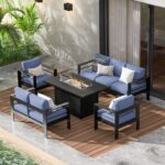 Wisteria Lane Aluminum Patio Furniture Set, 7 Seats Metal Outdoor Furniture Set ... - Image 2