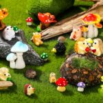 Woanger 30 Pcs Fairy Outdoor Garden Accessories Resin Mini Hedgehog Mushroom Min... - Image 2