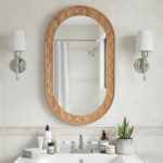 Wood Bathroom Mirror, 30 x 18 Inch Wood Wall Mirror with Solid Wood Frame and Hi... - Image 2