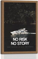 Wood Framed Motivational Office Wall Art Luxury Yacht Canvas Print, Modern Inspi... - Image 2