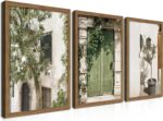 Wood Framed Vintage Italy Wall Art, Olive Green City Landscape Canvas Wall Decor... - Image 2