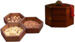 Wooden Dry Fruit Tray Snack Serving Tray With Lid Dry Fruit Box Nuts Container S... - Image 2