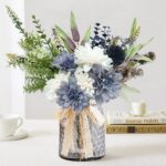 Wracra Artificial Flowers in Vase, Silk Fake Flowers with Vase, Faux Flowers Tab... - Image 2